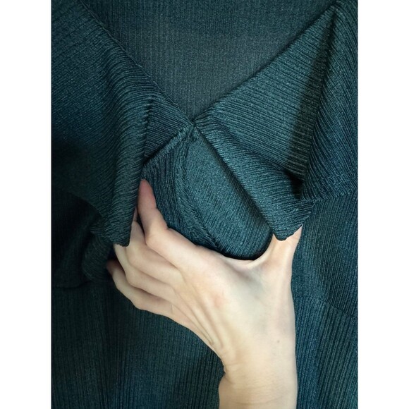 Teal ruffle long sleeve blouse - Picture 6 of 8